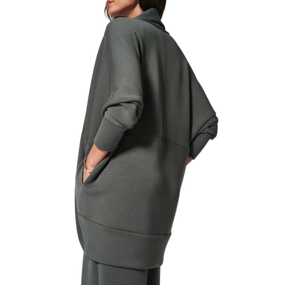 SPANX Womens Air Essentials Cocoon Cardigan Sweater XS Small Green Dark Palm NWT - Picture 4 of 13